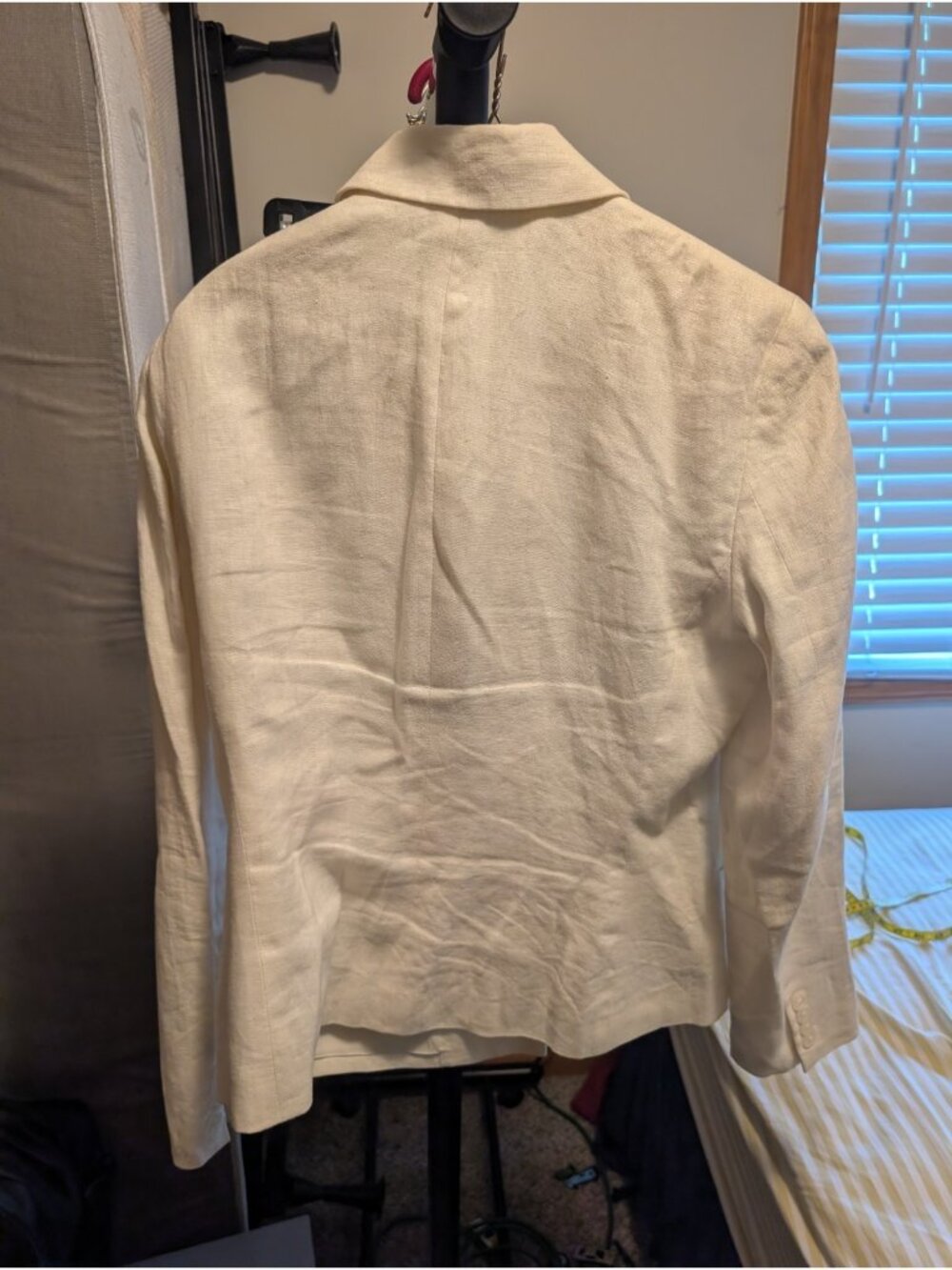 Lauren Ralph Lauren Women’s Size 8 Ivory Linen Blazer Jacket Button Front - Picture 7 of 9